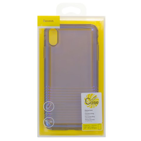 Чехол Baseus для iPhone XS Max, черный, с фактурой, прозрачный, силикон, #WIAPIPH65-XC01 Превью 1