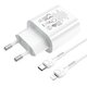 Сетевое зарядное устройство Hoco N22, 25 Вт, Power Delivery (PD), белый, c кабелем USB тип-C к Lightning для Apple, 1 порт, #6931474760074 Превью 3