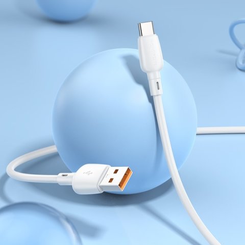 USB кабель Borofone BX93, USB тип-C, USB тип-A, 100 см, 100 Вт, 6 А, белый, #6941991103186 Превью 2