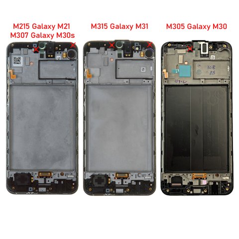 Pantalla LCD puede usarse con Samsung M215 Galaxy M21, M305 Galaxy M30, M307 Galaxy M30s, M315 Galaxy M31, negro, con marco, High Copy, (OLED) Vista previa  1