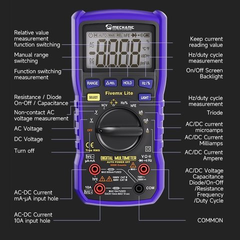 Мультиметр Mechanic Five MX Lite, цифровой Превью 6