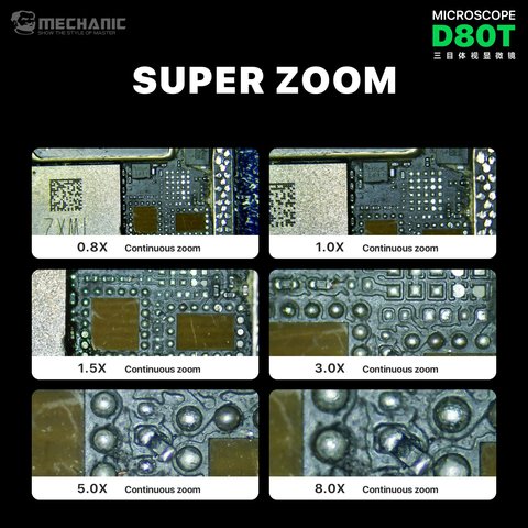 Microscopio Mechanic D80T-B5, trinocular, 8X-80X Vista previa  3