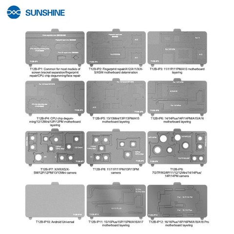 Preheating Platform Sunshine SS-T12B + 11 Module  compatible with Apple iPhone 11, iPhone 11 Pro, iPhone 11 Pro Max, iPhone 12, iPhone 12 mini, iPhone 12 Pro, iPhone 12 Pro Max, iPhone 13, iPhone 13 mini, iPhone 13 Pro, iPhone 13 Pro Max, iPhone 14, iPhone 14 Plus, iPhone 14 Pro, iPhone 14 Pro Max, iPhone 15, iPhone 15 Plus, iPhone 15 Pro, iPhone 15 Pro Max, iPhone 16, iPhone 16 Plus, iPhone 16 Pro, iPhone 16 Pro Max, iPhone X, iPhone XS, iPhone XS Max, (to repair the fingerprint scanner (Touch ID), to repair Face ID, for PCB board delamination, for motherboards repairing, for cleaning  CPU) Preview 4