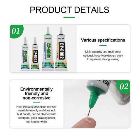Adhesivos sellador RELIFE CP-0001, para pegar tapas traseras, para marcos de pantalla, 15 ml, transparente Vista previa  5