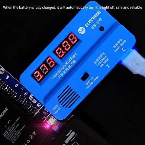 Кабель для запуску батареї Sunshine SS-909, плата активації батареї, з цифровим індикатором зарядки, iphone 6 - 15 pro Max/ Android/ ipad Прев'ю 4