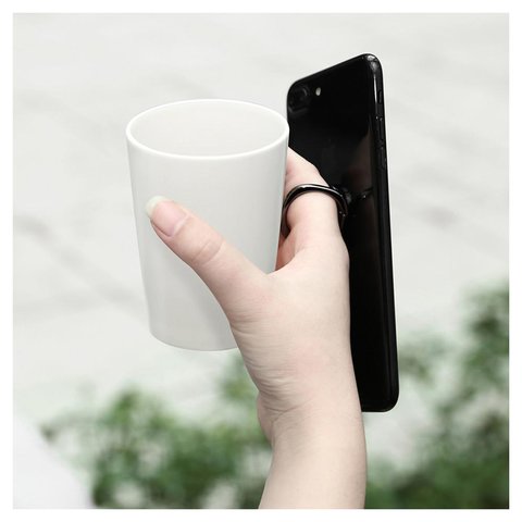 Тримач Baseus Privity, клейка основа, кільце, чорний, метал, #SUMQ-01 Прев'ю 2