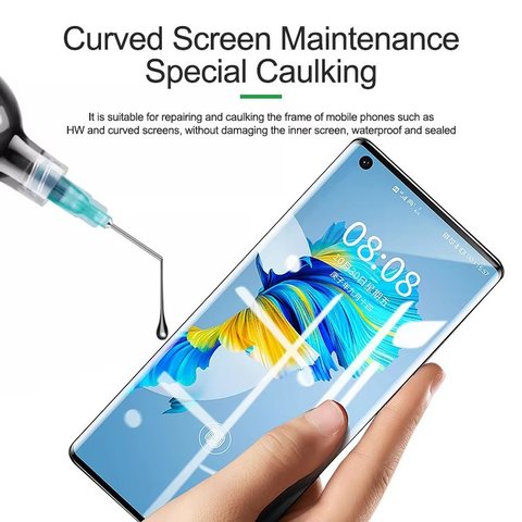 Клей RELIFE RL-035B, прозорий, для приклеювання задніх кришок, для дисплейних рамок, 30 мл Прев'ю 2