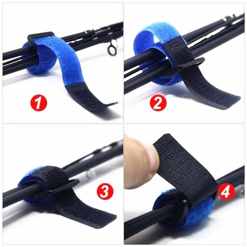 Органайзер для кабеля, зелений, 20 мм, 30 см, багаторазова стрічка-липучка Прев'ю 2