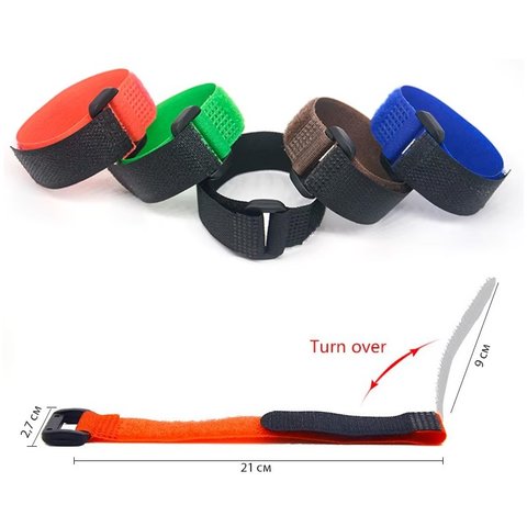 Органайзер для кабеля, червоний, 20 мм, 30 см, багаторазова стрічка-липучка Прев'ю 1