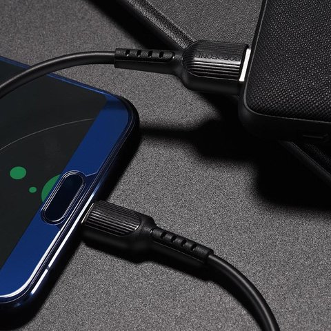 USB кабель Borofone BX16, USB тип-C, USB тип-A, 100 см, 2 A, черный, #6957531099475 Превью 2