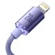 USB кабель Baseus Crystal Shine Series, USB тип-C, Lightning, 120 см, 20 Вт, фиолетовый, в нейлоновой оплетке, #CAJY000205 Превью 1
