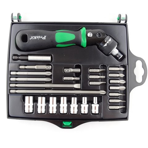 Реверсионная отвертка-трещотка Pro'sKit SD-2314M с набором насадок Превью 3